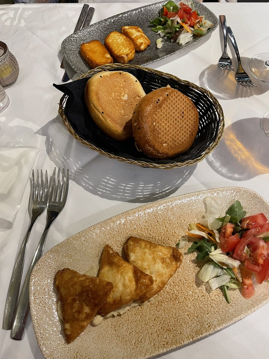 ScranattheCoast's tweet photo. A rare weekday evening out at the always excellent @TurknazUK 

Mr. Scran
🍴 Starter: Muska Boregi 
🍴 Main: Musakka

Mrs. Scran
🍴Starter: Halloumi 
🍴Main: Kremali Tavuk

Incredible food as always and friendly service!

🌊🌊🌊🌊🌊 5/5 waves https://t.co/Bh3lvP1G1c