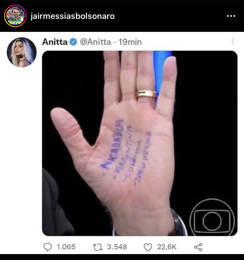 Fernand17263833's tweet photo. @Anitta O Print é Eterno , a propósito vc pesquisou??? https://t.co/jK9gRlvGY7