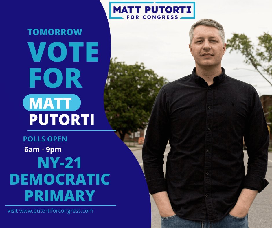 Polls open in 8 hours! #NY21 is my home. This is the community that raised me. I'm going to fight for it. Tomorrow, I am asking for your vote.