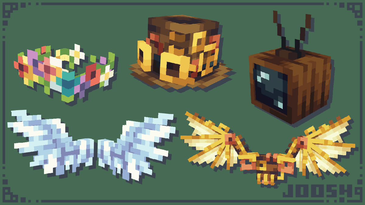 Joosh7889's tweet photo. Cosmetics commission for @CloaksPlus!

#Minecraft #MinecraftJava #art #Blockbench #pixelart #3dmodeling https://t.co/5DxoR6EMYf