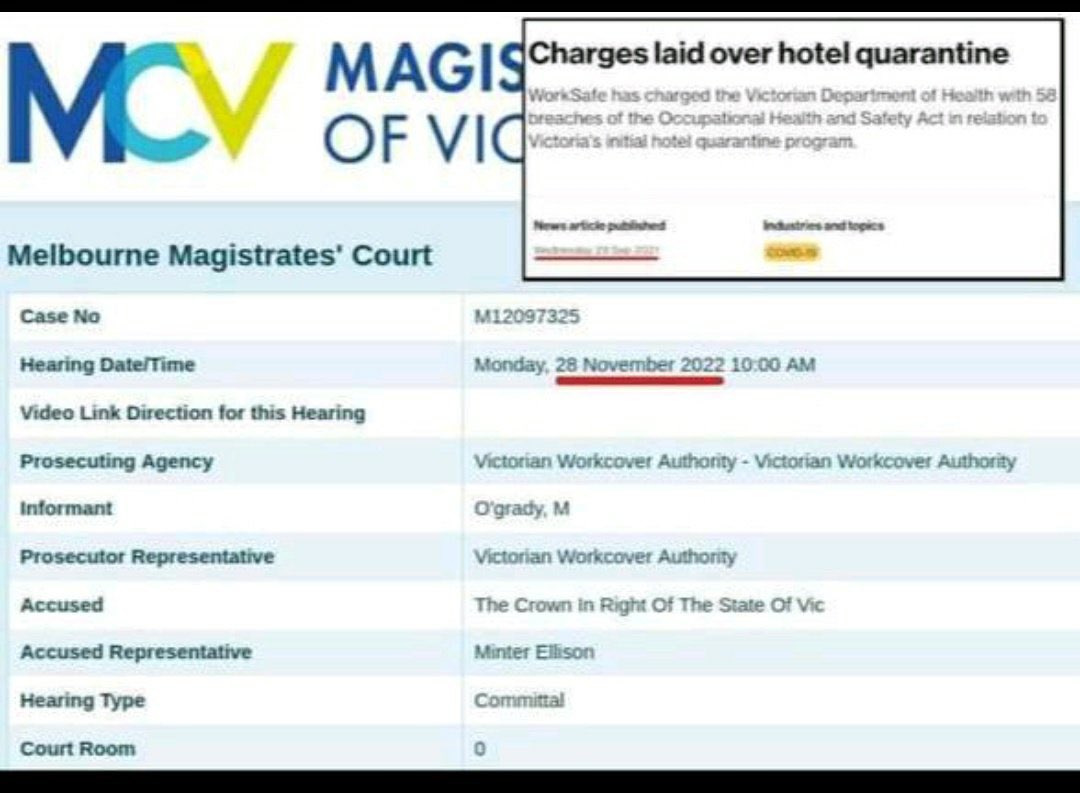 Caroline_Connor's tweet photo. Work over is taking the Vic Gov to court

I had heard Brett Sutton was arrested and charged last night but had no confirmation of that https://t.co/uS2Bj3yQf3
