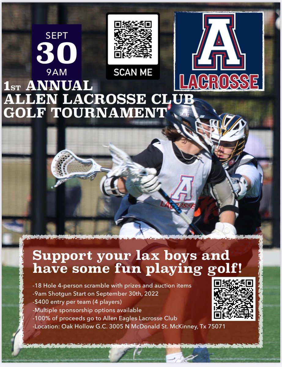 Hey, golfers! Grab your friends and let's get ready to have some fun! We're hosting a golf tournament fundraiser on September 30th. Mark your calendars now and get ready for some fun with us! 
Register at
events.golfstatus.com/event/eef98c15…
#allentx #allentxgolf @allen_isd #allengolf