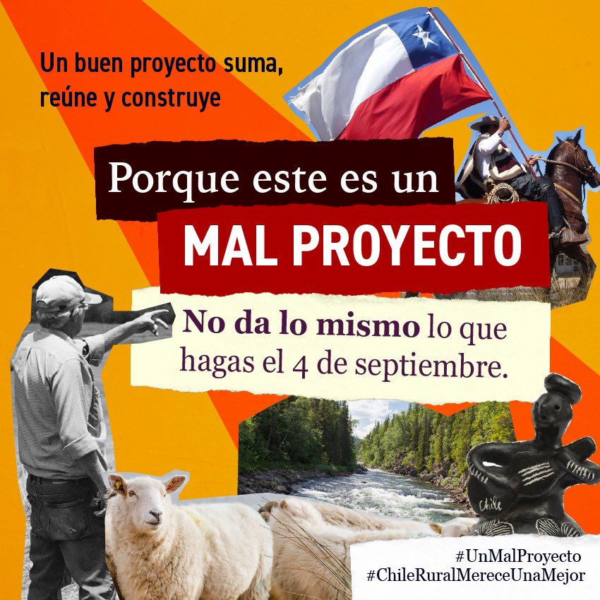 meryundurraga's tweet photo. Todos queremos un cambio. Desde el mundo rural queremos que se mejore la vida de nuestras familias, pero con una mirada sostenible. La Nueva Constitución es #UnMalProyecto, no da lo mismo lo que hagas el 4 de septiembre.
 
#ChileRuralMereceUnaMejor
 
Info https://t.co/JgSfgI9RO5 https://t.co/Co3dxrfY0a