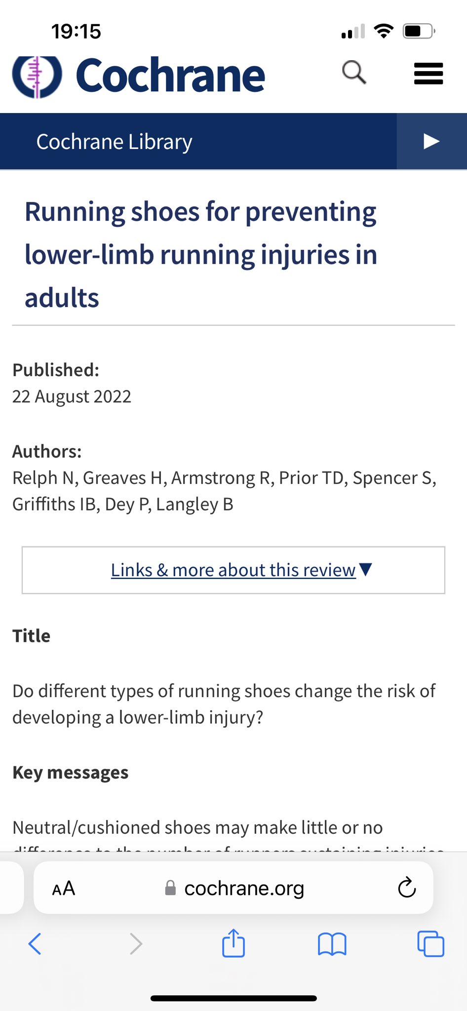 Alison Hoens on Twitter "Sports_Pod cochranecollab PhysioMeScience