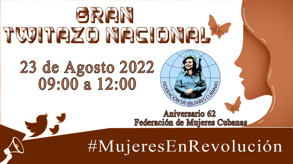 Tuitazo mañana de 09:00 a 12:00 en saludo al aniversarios de la FMC

#MujeresEnRevolución
#DeZurdaTeam