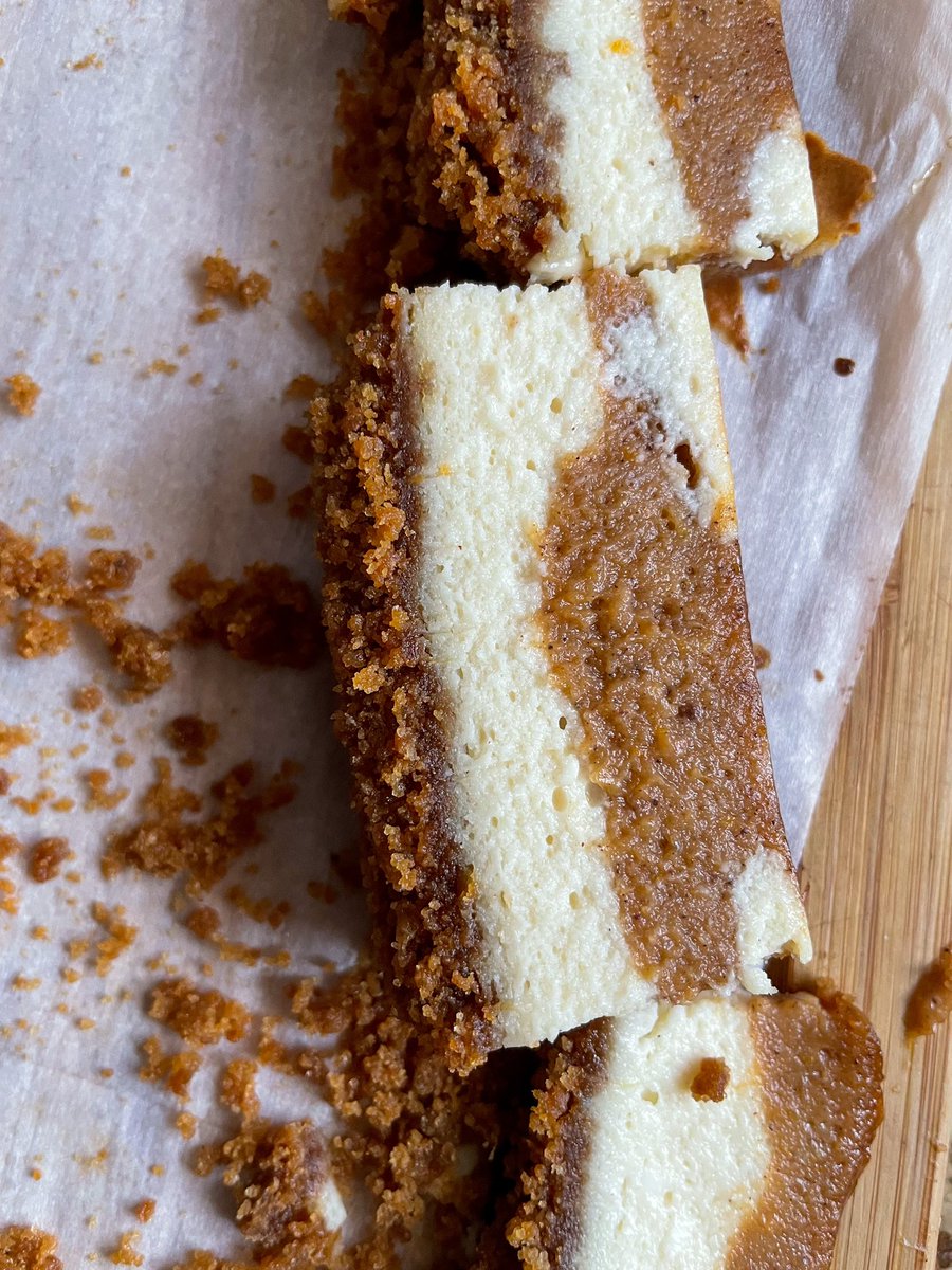 maple sweet potato swirl cheesecake bars with a brown butter gingersnap crust. I actually love this.