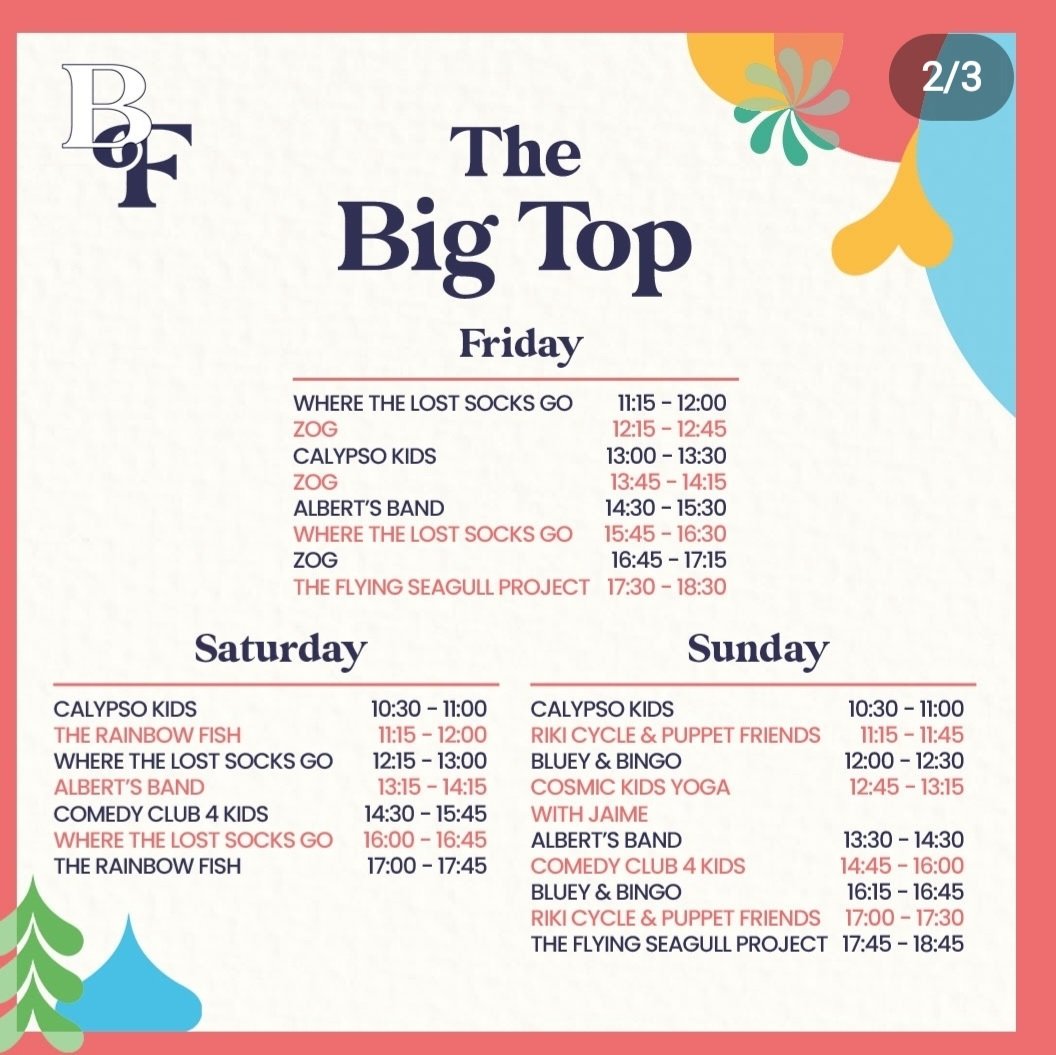 We're gearing up for <a href="/thebigfeastival/">Big Feastival</a> this weekend, Friday 11:15am &amp; 3:45pm and Saurday 12:15pm &amp; 4pm in The Big Top.