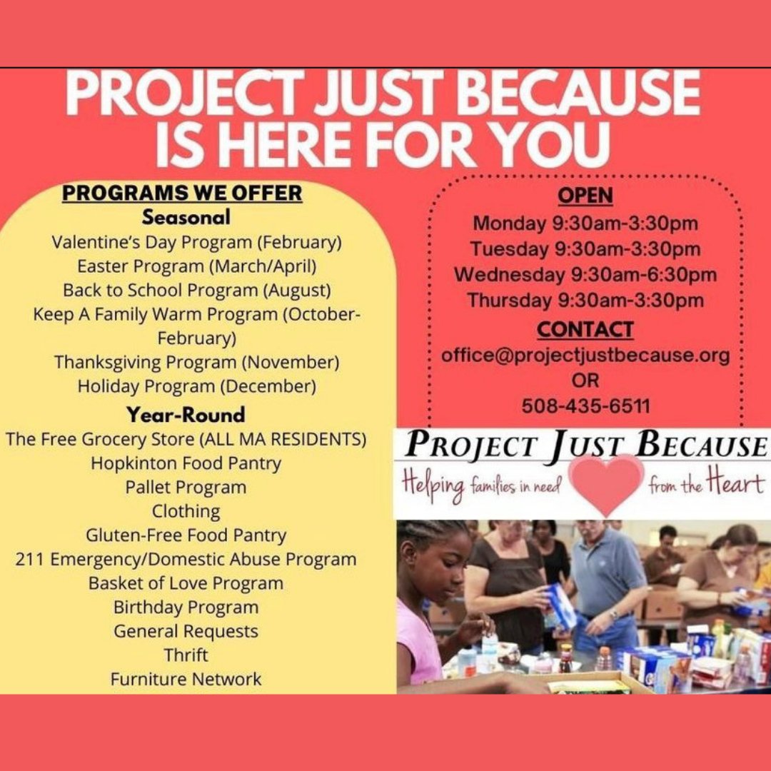 Project Just Because exists to be a private, easy, and comprehensive resource for families experiencing a major life crisis or just going through a harder than usual time right now. Help share our pages so that  folks  know where to go. Thank you.