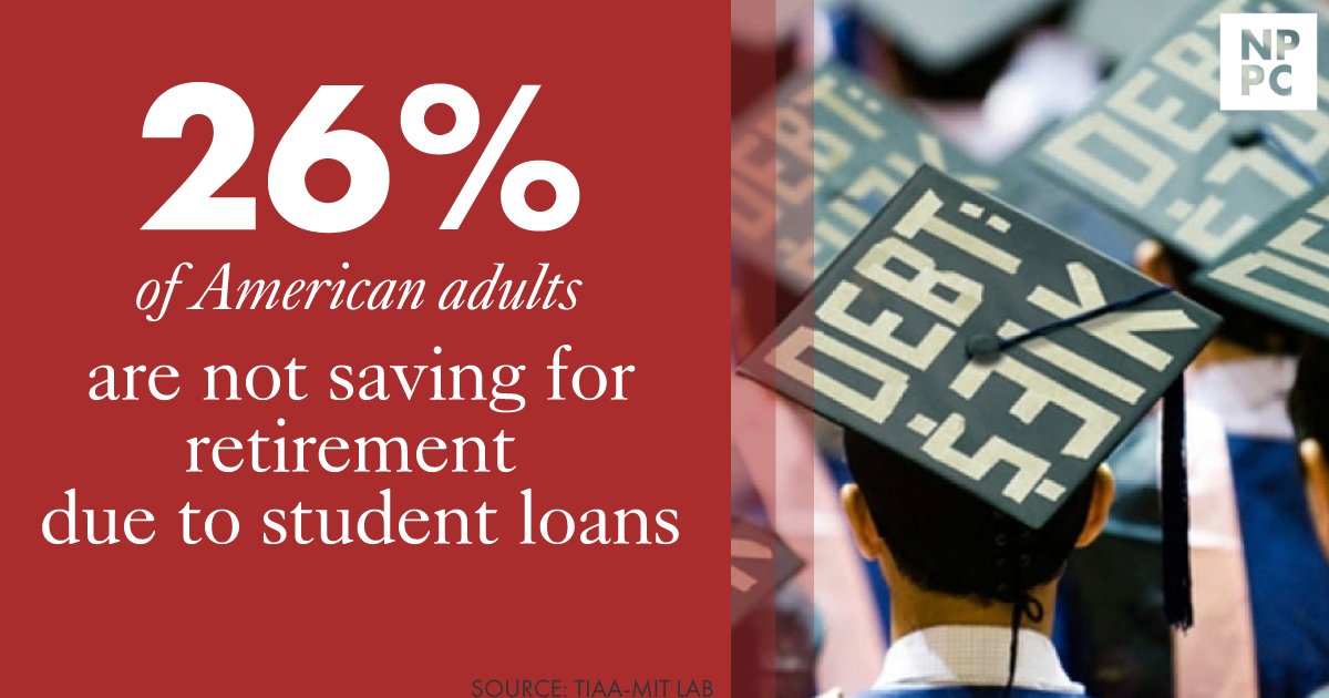 26% of American adults are not saving for retirement due to student loans. #protectpensions