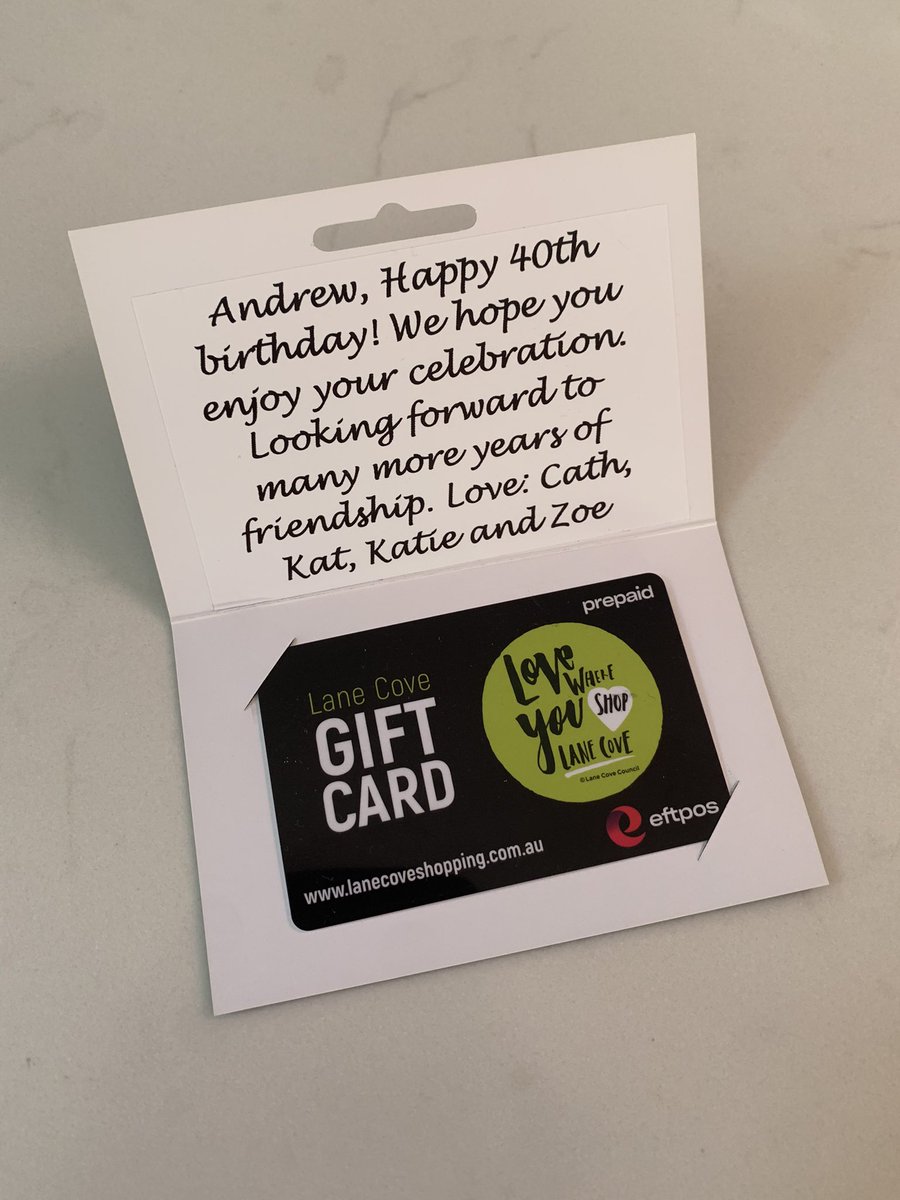 It was actually my wife who came up with the idea of the Lane Cove Gift Card to support local businesses during the construction of The Canopy. 👍

Funny how it has come full circle 🎂

Read more on where to purchase the Lane Cove Goft Card at:
lanecove.nsw.gov.au/Community/Love…