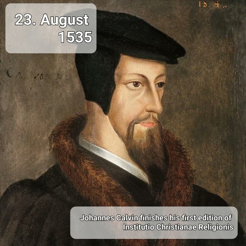 der_havenstein's tweet photo. #TDIH 
Johannes Calvin finishes his first edition of his main Work https://t.co/2r1va4waKC