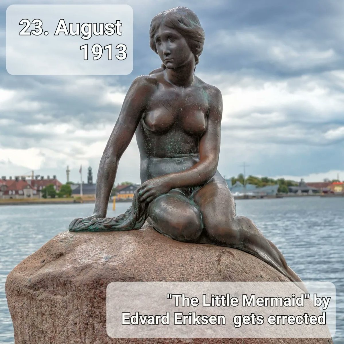 der_havenstein's tweet photo. #TDIH 
The little mermaid by Edvard Erikson gets erected https://t.co/pAWnHPuxzQ