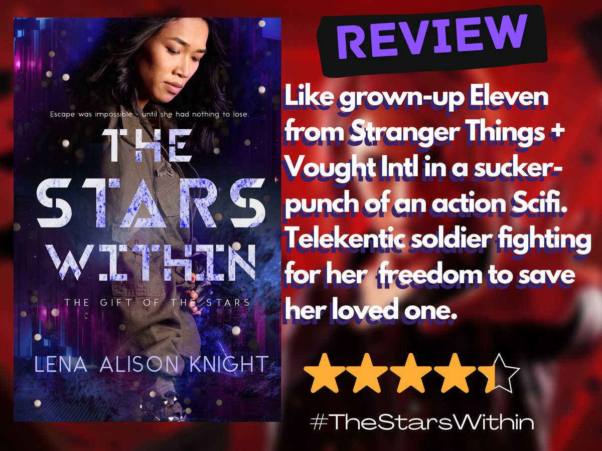 book_invasion's tweet photo. Here's my Review stop for the @Escapist_Tours of THE STARS WITHIN by Lena Alison Knight!
It was a great surprise and kept me glued to the page. War changes when the 'PsiCorps' arrive.
For fans of 'The Boys' and 'Stranger Things'
https://t.co/Yl5d3kNiUt
#TheStarsWithin https://t.co/asWe8HGk6T