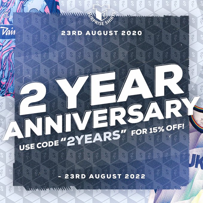 SurpriseShirts's tweet photo. It's our birthday! 2⃣ today! 🎂🎂

As a thank you for your amazing support we wanted to give back!

Use 2YEARS for 15% discount - today only 👇

https://t.co/4LKMjq9uK9 🌍

https://t.co/wa2KXbdOqb 🇺🇸 https://t.co/ZOMuuYNj3W