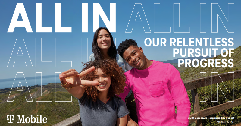 MikeSievert's tweet photo. The business of connecting people comes with great responsibility. The incredible progress @TMobile made in 2021, documented here 👇, is making an invaluable impact on the planet and society.