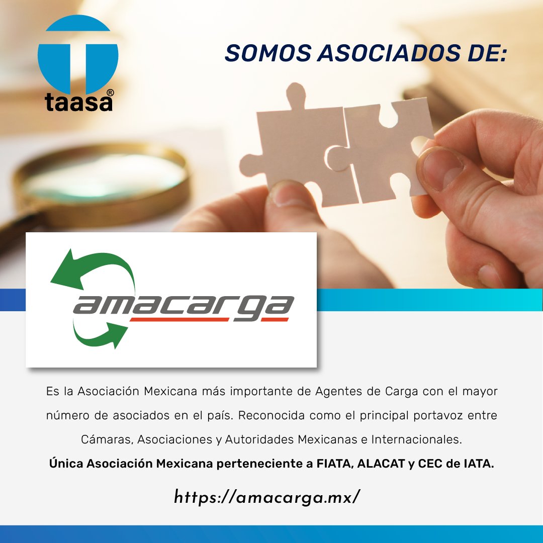 TaasaLogistics's tweet photo. Desde el año 1986 nos integramos a la Asociación Mexicana de Agentes de Carga, A.C. @AMACARGA  como socio fundador y activo a la fecha.

🇲🇽 #AMACARGA es la Asociación Mexicana más importante de Agentes de Carga con el mayor número de asociados en el país. https://t.co/RiGIowKi7F