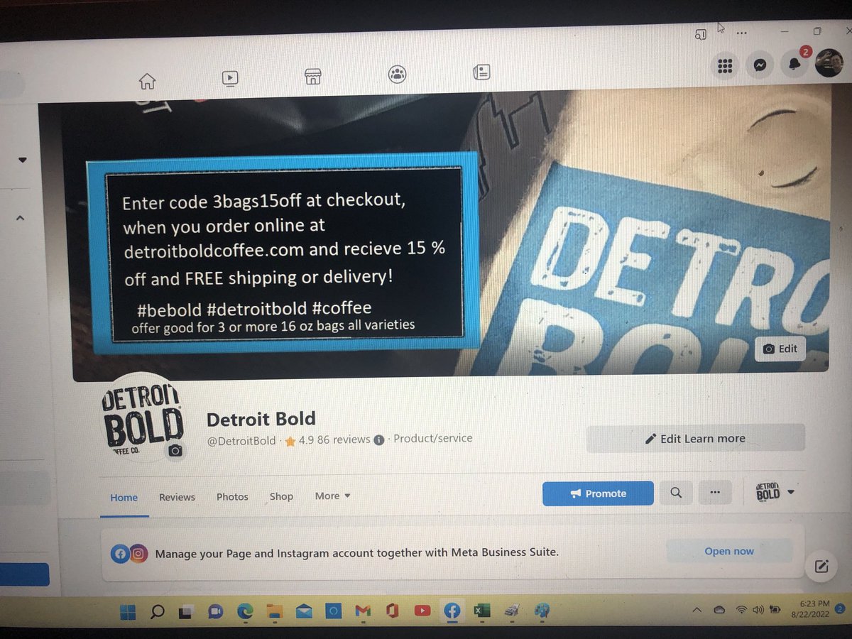 DetroitBold's tweet photo. I’m down! #drinkup #orderup #detroitbold #coffee #3bags15off #online https://t.co/pV6paEyR9e