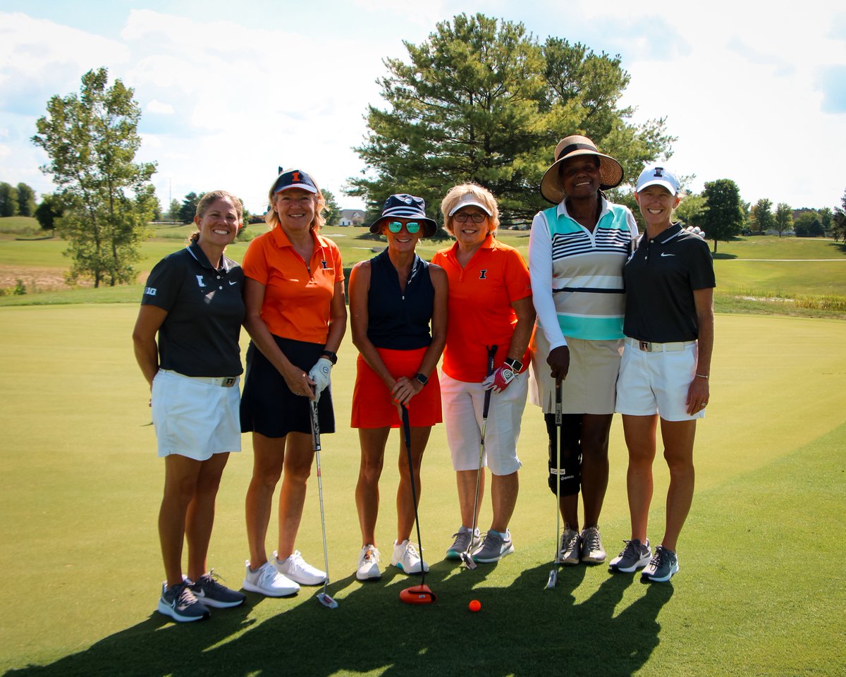 IlliniWGolf's tweet photo. All smiles at the Seventh Annual Illinois Women's Golf Classic! 

Special thanks to all of our sponsors and participants and to @AtkinsGolfClub for hosting! 

#ILLINI ⛳️🔶🔷 https://t.co/gUVGHz6vdN