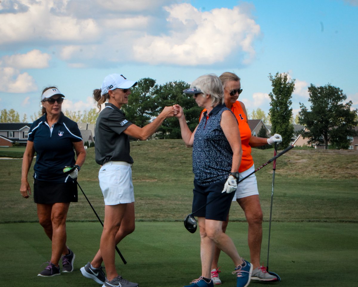IlliniWGolf's tweet photo. All smiles at the Seventh Annual Illinois Women's Golf Classic! 

Special thanks to all of our sponsors and participants and to @AtkinsGolfClub for hosting! 

#ILLINI ⛳️🔶🔷 https://t.co/gUVGHz6vdN
