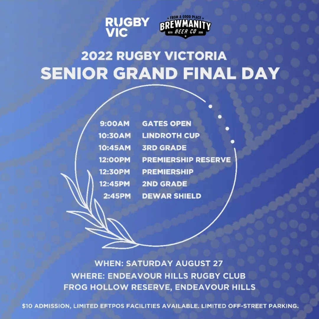 RugbyVictoria's tweet photo. The Grand Final Day schedule is locked in 🔐 https://t.co/HKhIUvtY2j