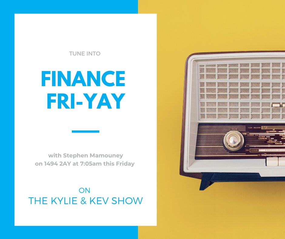It's coming up to our favourite time of the year! Join Stephen Mamouney bright and early this Friday 26th August at 7:05am, to hear about cash transactions. Don't miss it! 

#financefriyay #financenews #radiointerview #kylieandkev #kylieandkevshow #Radio2AY