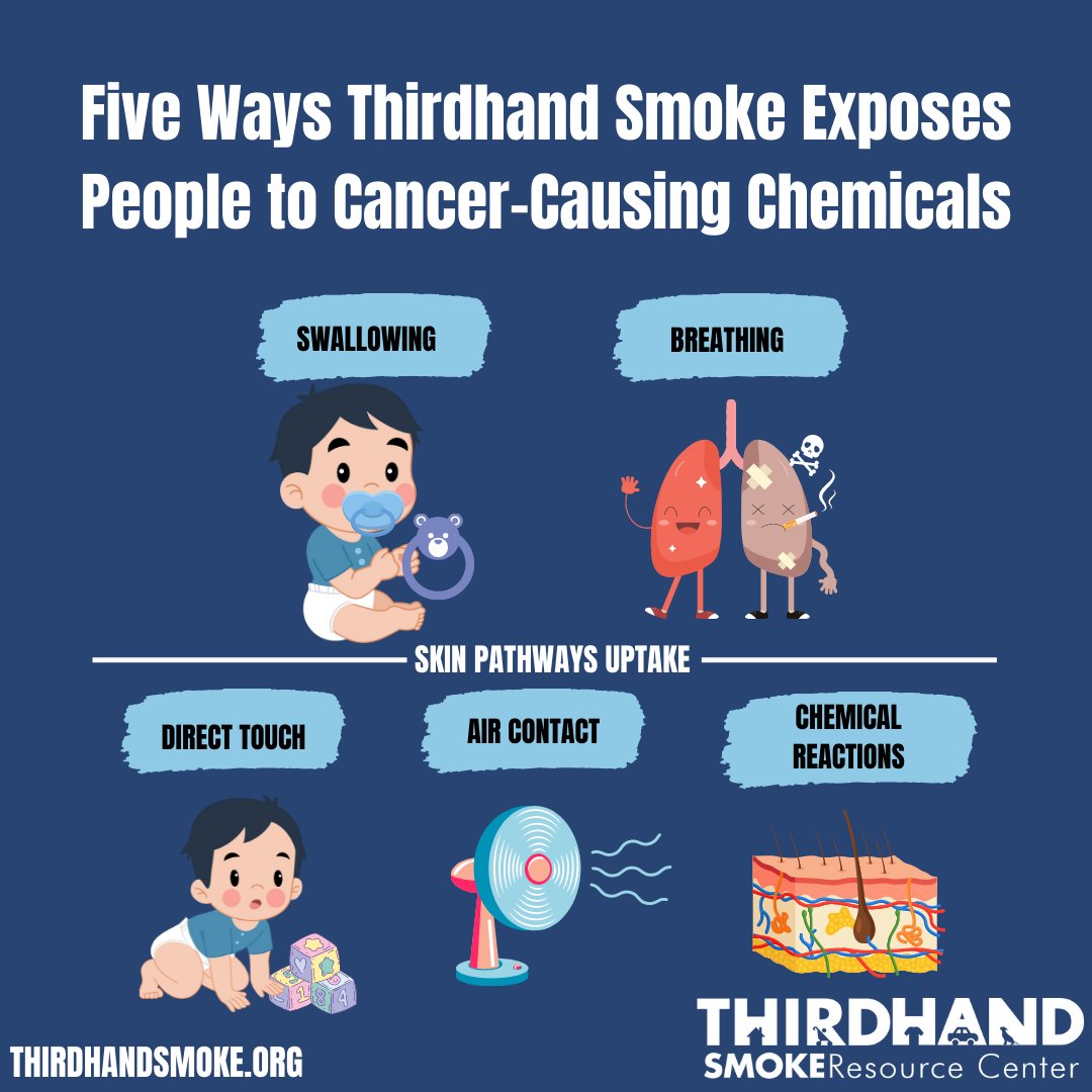 THSResources's tweet photo. A new study out of  @BerkeleyLab shows #thirdhandsmoke exposes people to cancer-causing chemicals.
Read more: https://t.co/kaOI8cWFYe 

 #takedownbigtobacco #secondhandsmoke #livesmokefree #healthequity #IndoorAir #CleanAirForAll #SmokingBans #KickItCA https://t.co/NhnAasvt19