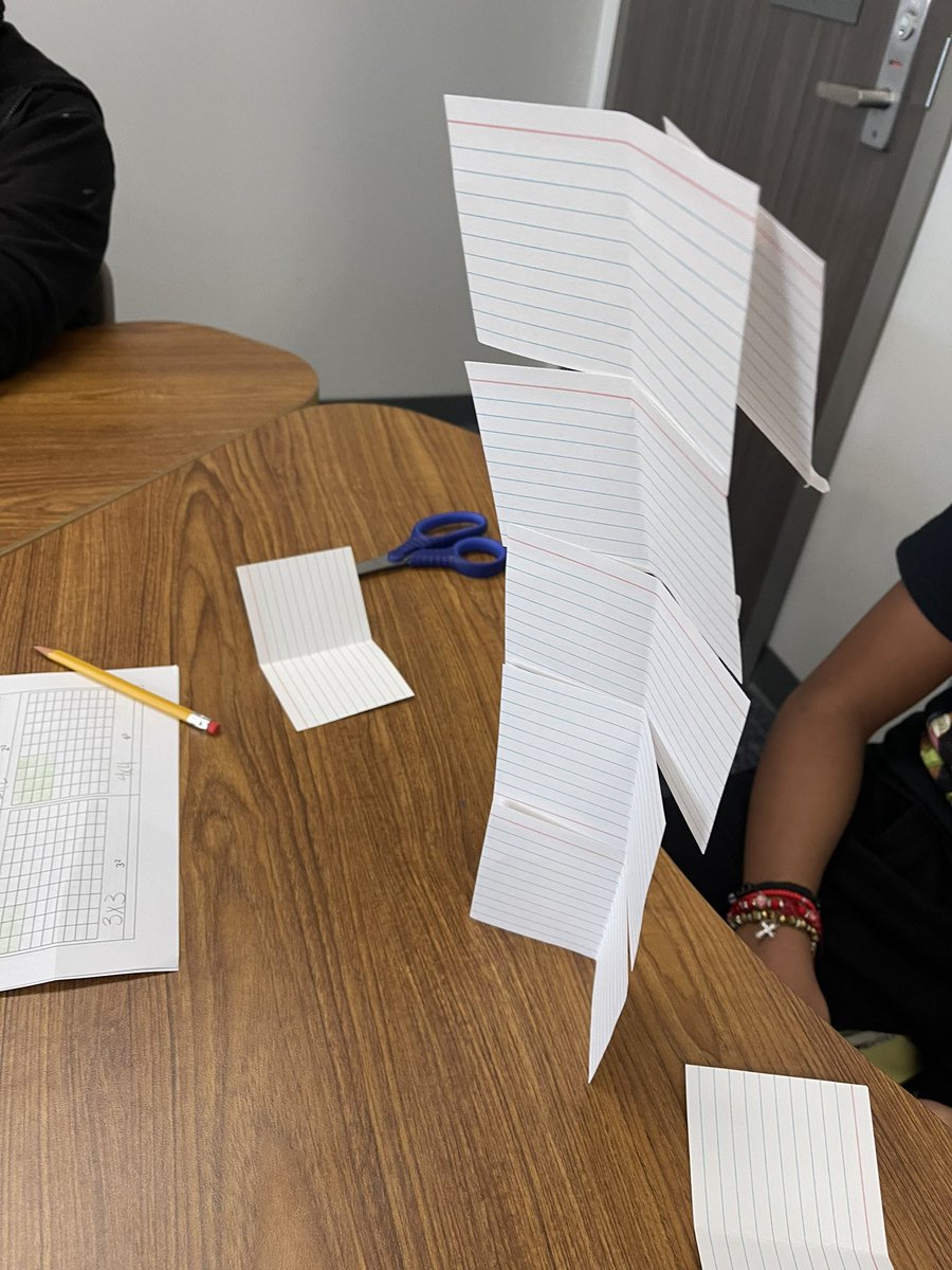 mathlabnerd's tweet image. Math lab students were working on their team building skills today by building the tallest tower with a partner! #wearehaskett
