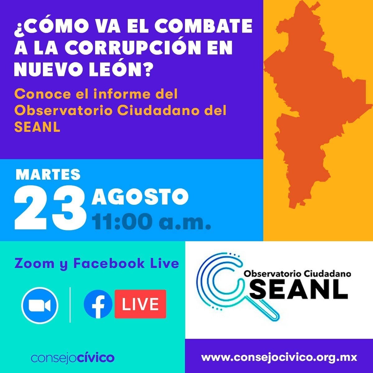 BienMx's tweet photo. 🔔 MAÑANA 11:00 A.M. 🔔
Junto con @CCivicoNL te invitamos a presenciar los resultados del Observatorio Ciudadano del SEANL a través de una transmisión en vivo por FB Live.
¡Acompáñanos! 👉 https://t.co/lfxI5ihd9R
#ConsejoCivico #SomosCivicos #SEANL #observatoriociudadano https://t.co/uShiCaoZ4V