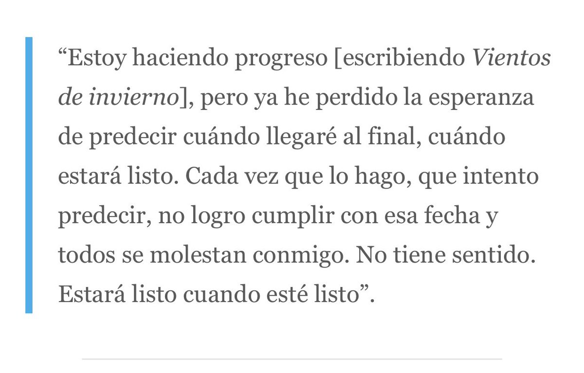 EduardoSaldania's tweet photo. George R. R. Martin pone las mismas excusas que un doctorando con la tesis. https://t.co/9UK8UTjNuE