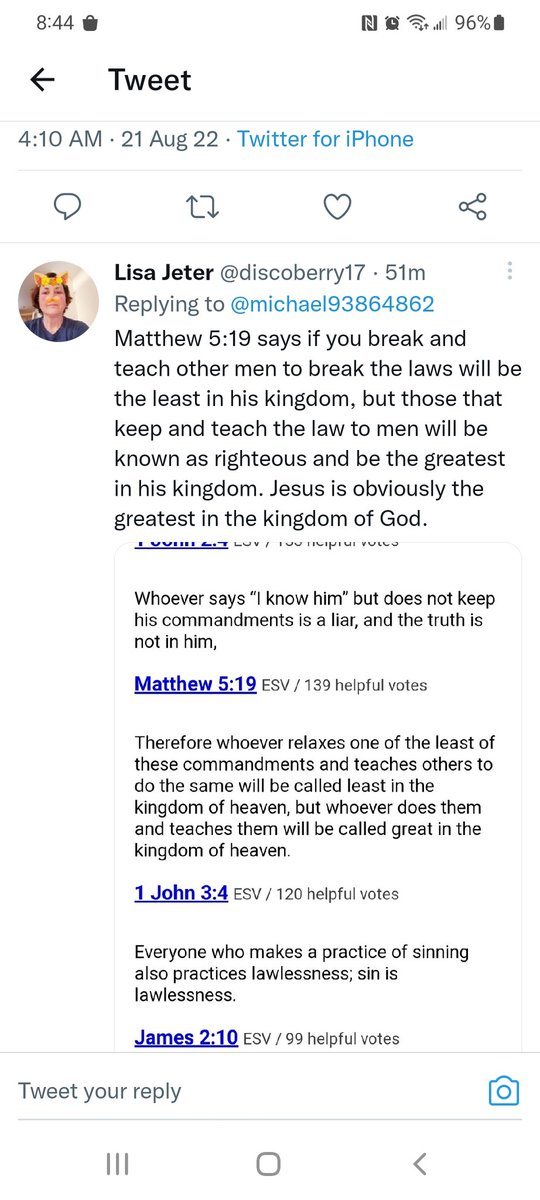 Matthew 5:19 says if you break and teach other men to break the laws will be the least in his kingdom, but those that keep and teach the law to men will be known as righteous and be the greatest in his kingdom. Jesus is obviously the greatest in the kingdom of God.