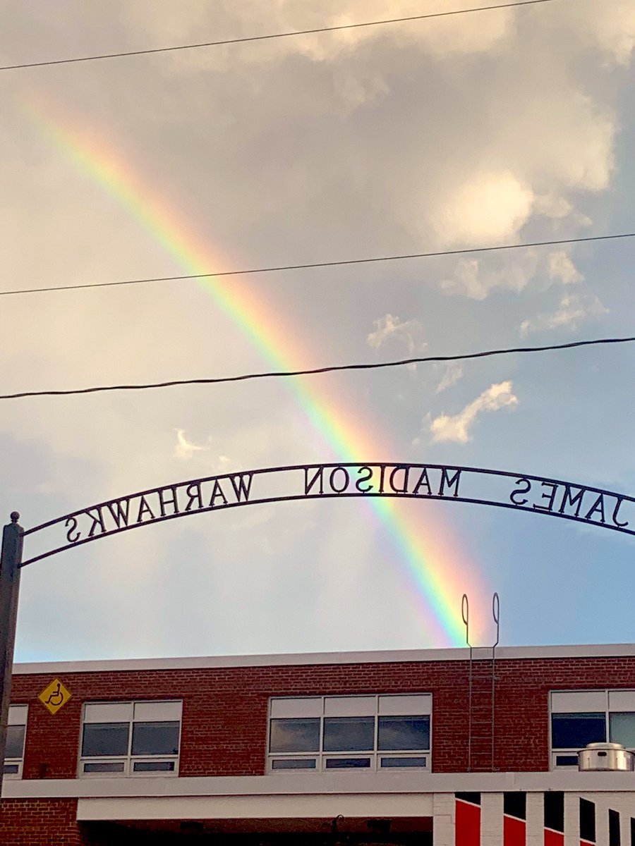 JamesMadisonHS's tweet photo. Here’s a sign that we had a good first day at Madison! Great to see all the students and staff back in full force. #onekindactvienna #warhawknation https://t.co/Xjh3MF5NWw