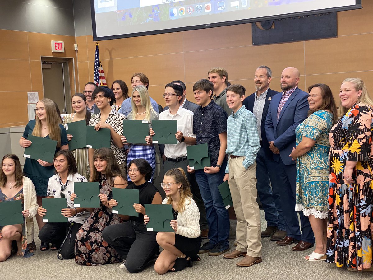 Comal ISD School Board recognizes CHS Band students for outstanding performer award and CLHS Theatre for one act play success at the State Meet. #comalfinearts