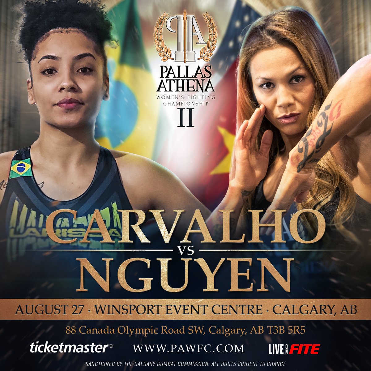 pawfcmma's tweet photo. #TeamCarvalho VS #TeamNguyen
This is a matchup you do not want to miss. Coming off losses and big wins, Larissa "Malvadeza" Carvalho and Andy "The CrAsian" Nguyen are sure to be one of the highlights on August 27th. Get tickets or PPV at https://t.co/olV8QHTLLH @TourismCalgary https://t.co/08JvlFjpye