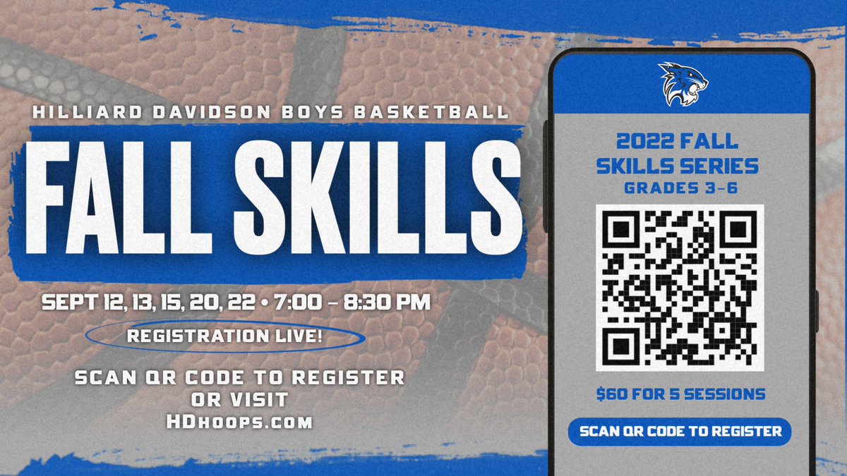 HDcatsHoops's tweet photo. REGISTRATION IS LIVE for our 2022 Fall Skills Series for boys currently in grades 3-6. #CATShoops 😼🏀

Register with the QR code below or visit https://t.co/0s8A1MqPH0 https://t.co/b19pBUn71H
