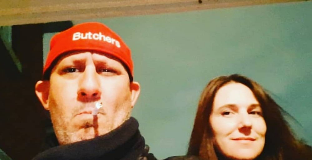 TRBLLGHTFLMS's tweet photo. She hates when I post this shot. But she looks hot and me less dorky than normal. Hbd Babe, forever the reacher over here. #smokingiscool #butchersofwindsor https://t.co/7jlNoolrrV