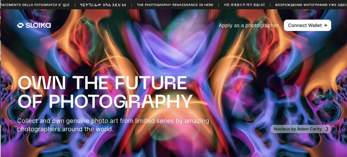 AdamCarity's tweet photo. This was a most pleasant surprise! 

I’m truly grateful AND honored to have one of my photos featured as a banner image for the homepage of @sloikaxyz’s website! 

The entire team is nothing short of amazing and the way they show up for their community is a beautiful thing! https://t.co/1wiJ2pBIXq