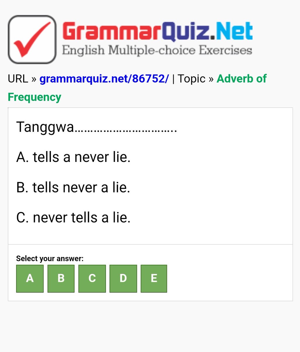 What is the correct answer? grammarquiz.net/86752/ #englishgrammar #englishgrammartest #englishgrammarquiz #englishgrammarexercise #englishclub #quizoftheday #englishcourse #englishlanguage #easyenglish #toefl #toeic #ielts