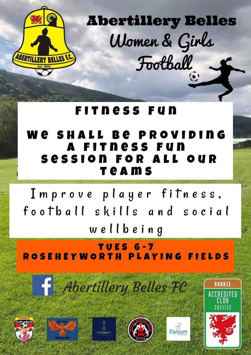 Free for all team members ⚽🏃 burn off the summer and get ready for season 22/23
Huge thanks to our u13 coaches Rob Katrina and Chloe from  <a href="/AbergavennyWFC/">Abergavenny Women FC</a> working together in girls football⚽