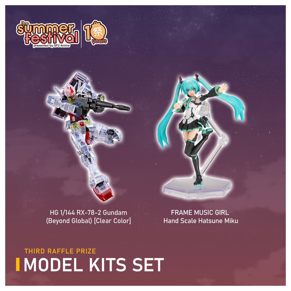 With only a few days until #sfusummerfest, we are proud to announce our raffle prizes for this year's Summer Festival! Our third raffle prize this year will be a Model Kits Set! Purchasing a Game Stamp for $2 at our Info Booth to play games is a great way to earn raffle tickets!