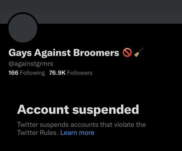 My coalition Gays Against Groomers, that I founded less than 3 months ago, has now been suspended for the 4th time. No reason was given. Twitter prioritizes the feelings of child predators over the right for gay people to have a voice. Please spread the word.