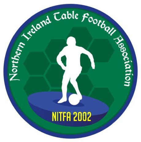 New Northern Ireland Table Football Association Logo, complete with George Best subbuteo figure &amp; Giants Causeway hexagons, marking 20 years since NITFA's formation. Thanks to Marco Bevilacqua for designing from the ideas of NITFA members.