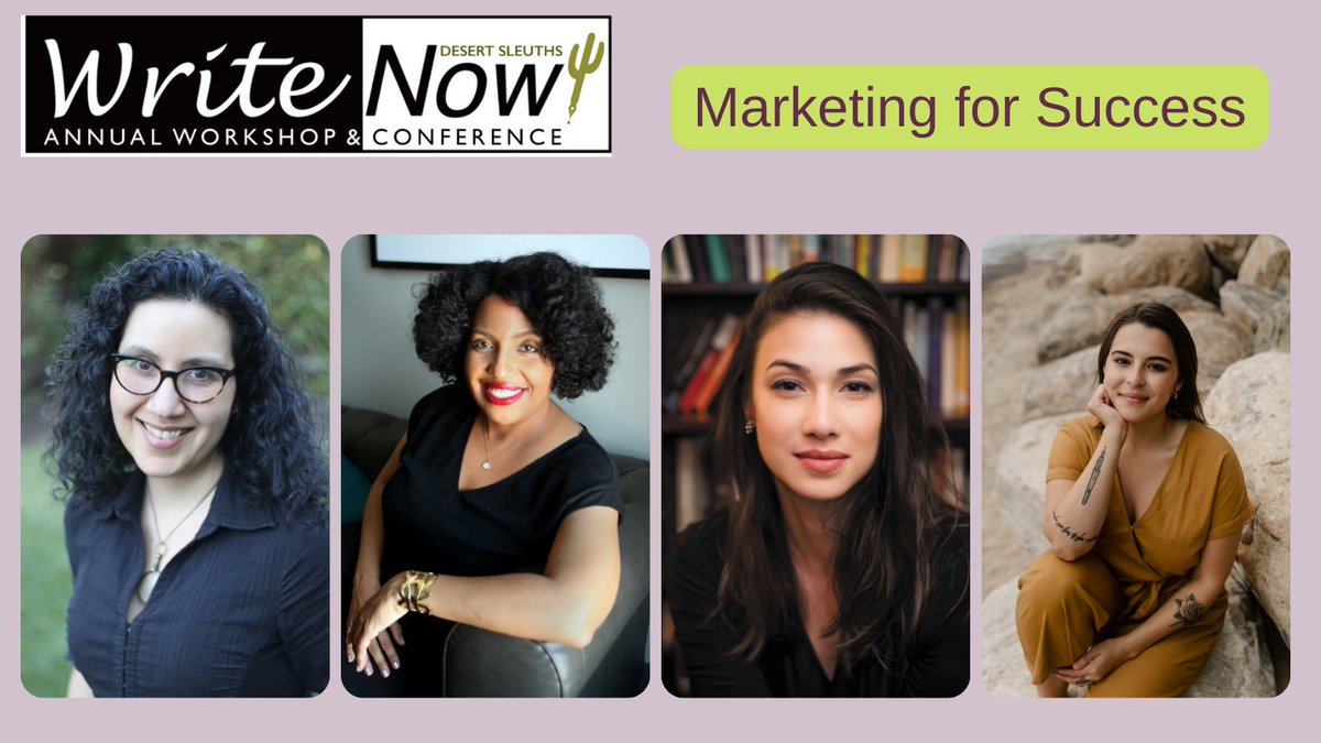 Looking forward to Marketing for Success with Hailey Dezort, Kellye Garrett, Gigi Pandian, and Peng Shepherd. Registration is open for our online WriteNow! Conference September 16 and 17, 2022. desertsleuths.com/writenow-confe… 
<a href="/Hailey_Dezort/">Hailey Dezort</a>
<a href="/kellyekell/">Kellye Garrett Has Left the App</a>
<a href="/GigiPandian/">Gigi Pandian</a>
<a href="/pengshepherd/">Peng Shepherd</a>