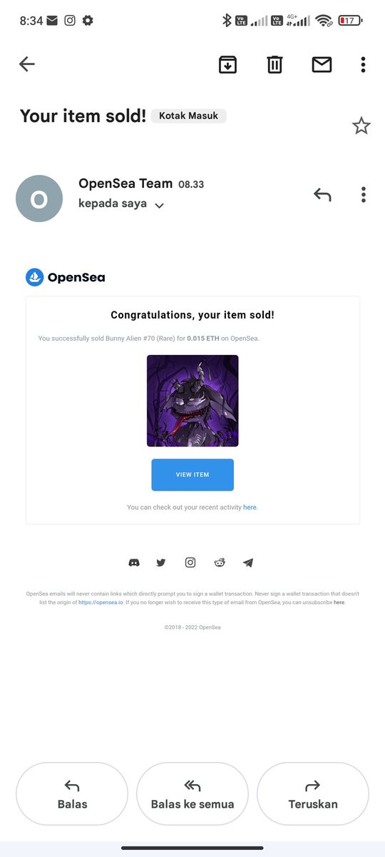 🚨SOLD🚨

Bunny Alien #70 (rare) has been sold.
Big thanks to King <a href="/ArnisJeremy/">Jeremy 𝕏 ❔🐫©™️®💢</a> for adopting 🥰😭

Thank you for your support &amp; welcome to kiru gank 🥰❤️😍

Let's follow <a href="/ArnisJeremy/">Jeremy 𝕏 ❔🐫©™️®💢</a>

#NFTCommunity #NFTs #nftart #nft #opensea #nftcollector