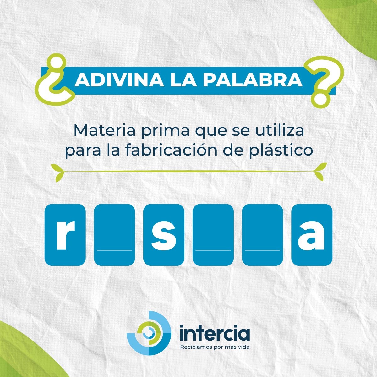 InterciaEc's tweet photo. Hace unos días hablamos sobre este material en una de nuestras publicaciones… ¿Recuerdas su nombre? 🤔♻️
#Intercia #ReciclemosPorMásVida https://t.co/WXb3fKMqBb