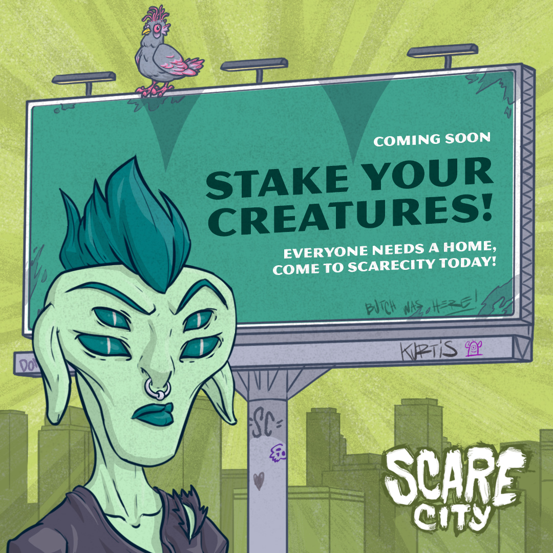 ScareCity - Staking is coming!! (@scarecitynft) on Twitter photo <a href="/scarecitynft/">ScareCity - Staking is coming!!</a> + <a href="/SolaLandHQ/">Solana Land</a> = Scary fun staking! We're just getting started! Embrace your inner Creature and come join us today! <a href="/scarecitynft/">ScareCity - Staking is coming!!</a> + <a href="/SolaLandHQ/">Solana Land</a> = Scary fun staking! We're just getting started! Embrace your inner Creature and come join us today!