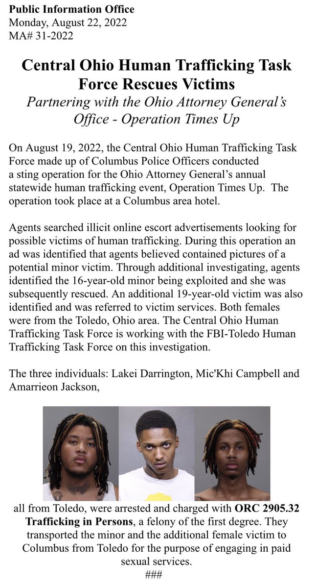 Columbus Ohio Police on Twitter "Central Ohio Human Trafficking Task