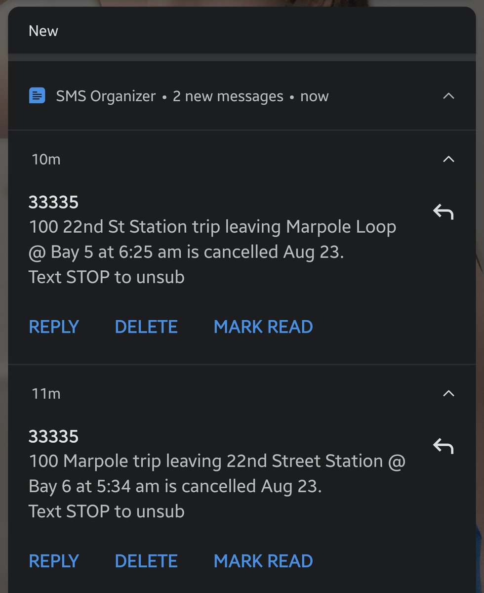 daka_x's tweet photo. Here's something I've never seen before: TransLink issuing bus cancellation notices... But for the next morning.

A shortage of buses? Or an ominous sign that there is now a shortage of bus drivers, due to COVID sickness 🤒 #covid19bc #bcpoli #maskup #maskBC #WearAMask #vanpoli https://t.co/1fIMUF59sc
