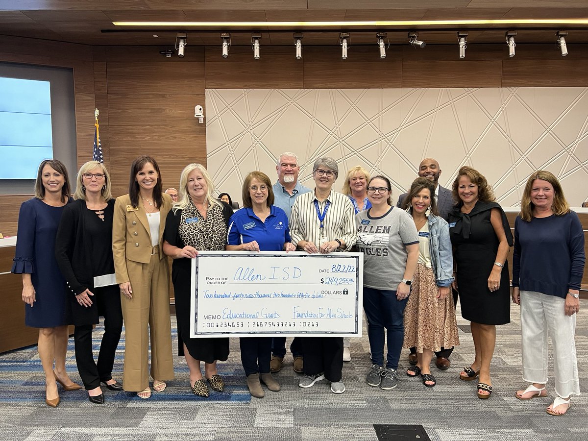 Allen_ISD's tweet image. The Board of Trustees recognized the @AISDFoundation for distributing more than $249,000 in classroom grants this school year. This is the highest dollar amount for grants in the Foundation’s history!