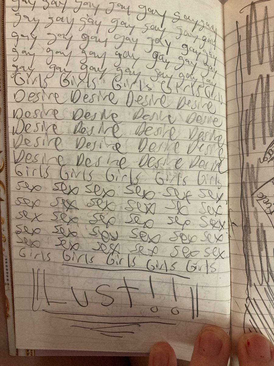 materialistfem's tweet image. Found an aborted journal of mine from when I was 13 ish😭😭😭😭😭😭 gotdamn