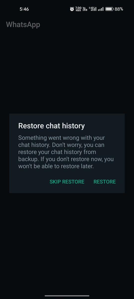 DHAMBHA_5's tweet photo. Hey! @WhatsApp 
This is the second time where I lost my data even when I restore chat history, I don't know the reason 
Please give the reason and fix this
#WhatsApp https://t.co/GjXPLPx6R5
